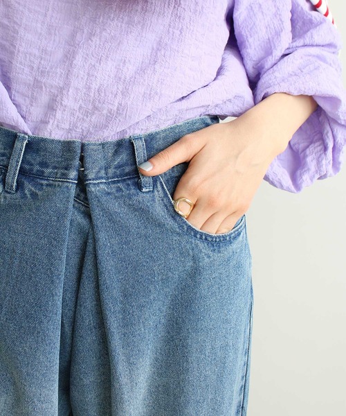 GeeRA(ジーラ)の「ホックデザインワイドパンツ(その他パンツ・レディース・ブルー/オフホワイト/ブラック・LARGE/MEDIUM/SMALL)」の12枚目の写真
