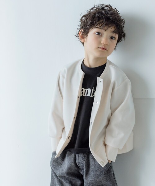 THE SHOP TK （ザ ショップ ティーケー ）の「◆【110-150】ダンボールスナップカーディガン（カーディガン/ボレロ・キッズ・ブルー/グレー系その他/アイボリー・14/13/15 /12/11）」の8枚目の写真