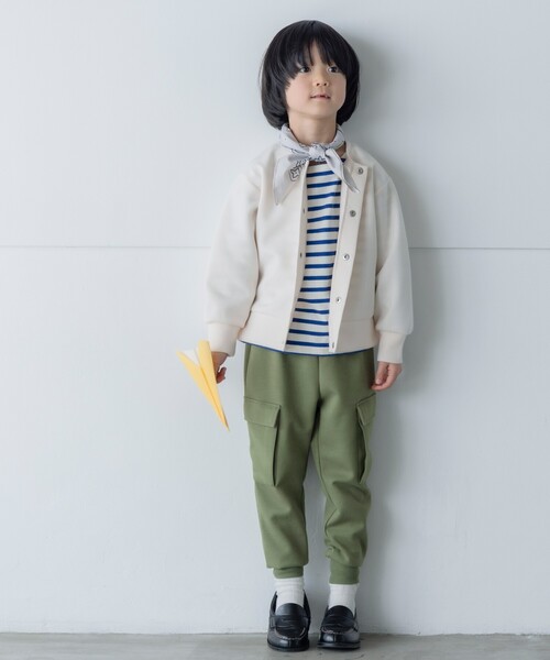 THE SHOP TK （ザ ショップ ティーケー ）の「◆【110-150】ダンボールスナップカーディガン（カーディガン/ボレロ・キッズ・ブルー/グレー系その他/アイボリー・14/13/15 /12/11）」の10枚目の写真