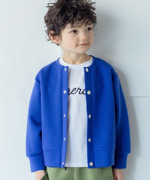 THE SHOP TK （ザ ショップ ティーケー ）の「◆【110-150】ダンボールスナップカーディガン（カーディガン/ボレロ・キッズ・ブルー/グレー系その他/アイボリー・14/13/15 /12/11）」の11枚目の写真