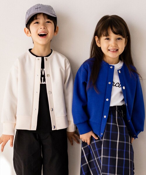 THE SHOP TK （ザ ショップ ティーケー ）の「◆【110-150】ダンボールスナップカーディガン（カーディガン/ボレロ・キッズ・ブルー/グレー系その他/アイボリー・14/13/15 /12/11）」の15枚目の写真