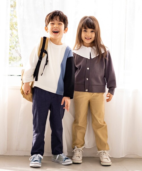 THE SHOP TK （ザ ショップ ティーケー ）の「◆【110-150】ダンボールスナップカーディガン（カーディガン/ボレロ・キッズ・ブルー/グレー系その他/アイボリー・14/13/15 /12/11）」の16枚目の写真