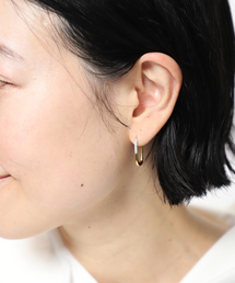AP STUDIO（エーピーストゥディオ）の「【Otiumberg / オティウムバーグ】Pave Staple Hoop ピアス（ピアス（片耳用））」
