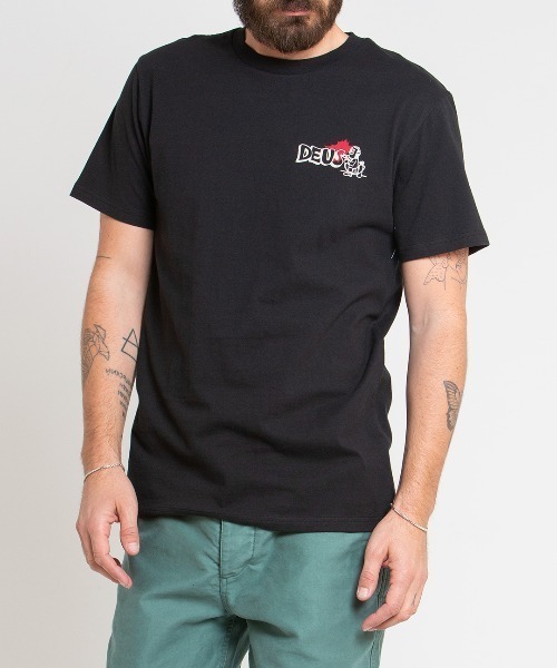 DEUS EX MACHINA（デウスエクスマキナ）の「FLASH TEE（Tシャツ/カットソー・メンズ・ブラック/ブラウン・LARGE/SMALL/MEDIUM）」の2枚目の写真