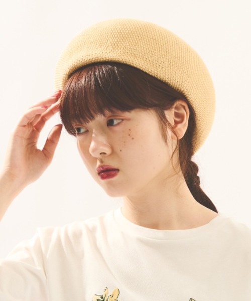 MERLOT(メルロー)の「ベレー帽(ハンチング/ベレー帽・レディース・オレンジ/ナチュラル/ブラック・FREE)」の1枚目の写真