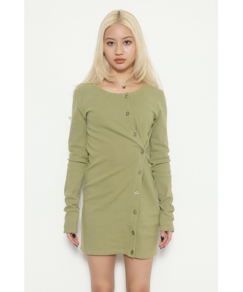 LAGUA GEM(ラグアジェム)の「USEFUL CUT ミニワンピース(ワンピース・レディース・ライトカーキ/杢グレー/ブラック・SMALL/MEDIUM)」の5枚目の写真