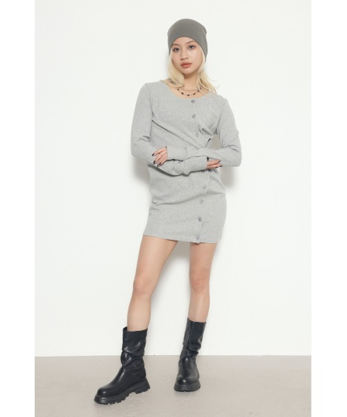LAGUA GEM(ラグアジェム)の「USEFUL CUT ミニワンピース(ワンピース・レディース・ライトカーキ/杢グレー/ブラック・SMALL/MEDIUM)」の17枚目の写真