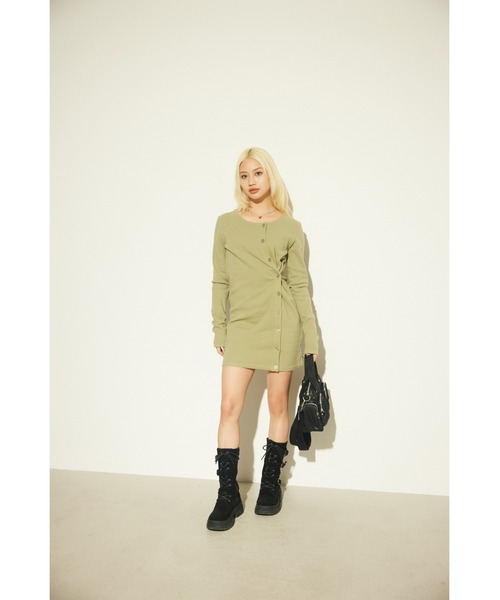 LAGUA GEM(ラグアジェム)の「USEFUL CUT ミニワンピース(ワンピース・レディース・ライトカーキ/杢グレー/ブラック・SMALL/MEDIUM)」の14枚目の写真