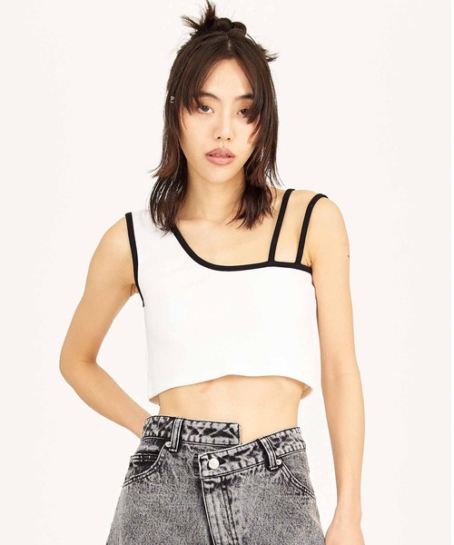 X-girl（エックスガール）の「ASYMMETRICAL TANK TOP（タンクトップ 