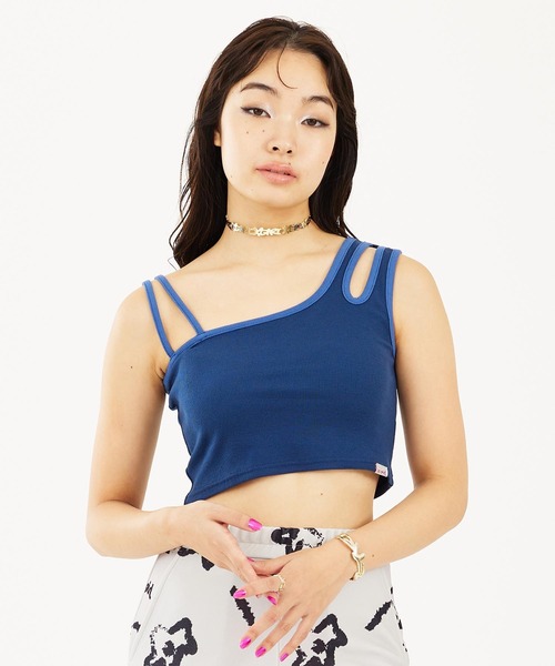 X-girl（エックスガール）の「ASYMMETRICAL TANK TOP（タンクトップ 