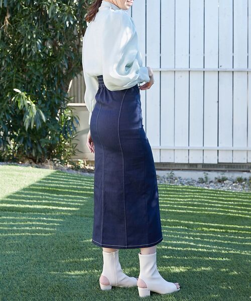 MAJESTIC LEGON（マジェスティックレゴン）の「ストレッチタイトスカート（スカート・レディース・ネイビー/ベージュ/アイボリー・SMALL/MEDIUM）」の6枚目の写真