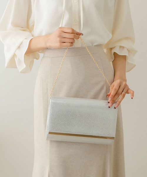 RODE SKO（ロデスコ）の「サブバッグ付3WAYパーティクラッチ（クラッチバッグ・レディース・シルバー/ゴールド/グレー・ONE）」の5枚目の写真