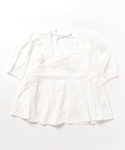 CLEA(クレア)の「コットン刺繍 スクエアネック ペプラムブラウス(シャツ/ブラウス・レディース・アイボリー/ホワイト・FREE)」の22枚目の写真