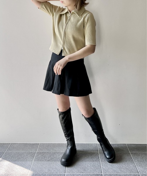 one way(ワンウェイ)の「Wファスナーテレコトップス(Tシャツ/カットソー・レディース・ブルー/グリーン/ブラック/ホワイト/ライトグリーン/オレンジ・FREE)」の9枚目の写真