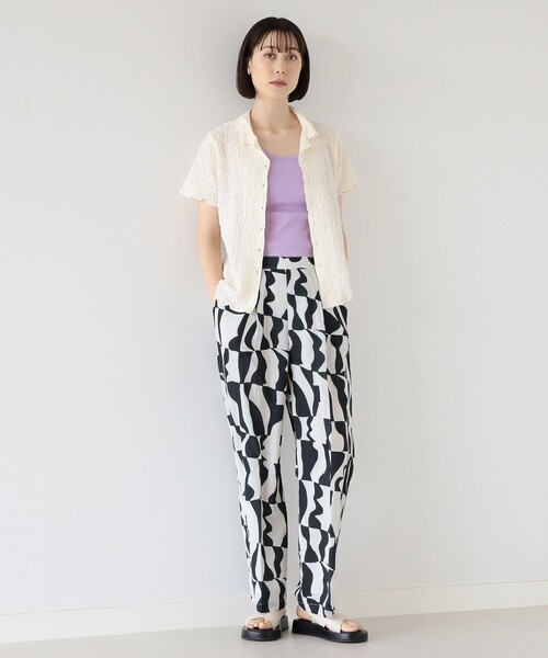 Ray BEAMS（レイビームス）の「Ray BEAMS / シャーリング オープンカラー シャツ（シャツ/ブラウス・レディース・ブラック/オフホワイト/ケリー・ONE SIZE）」の14枚目の写真