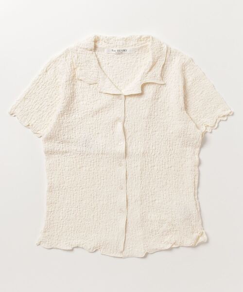 Ray BEAMS（レイビームス）の「Ray BEAMS / シャーリング オープンカラー シャツ（シャツ/ブラウス・レディース・ブラック/オフホワイト/ケリー・ONE SIZE）」の9枚目の写真