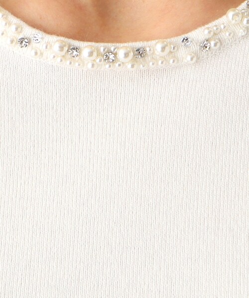 index（インデックス）の「◆ドッキングスリーブ ビジューネックニット（ニット/セーター・レディース・イエロー系その他/ホワイト系/ライトブルー/ライトグレー/ネイビー・36/38/42/40）」の13枚目の写真