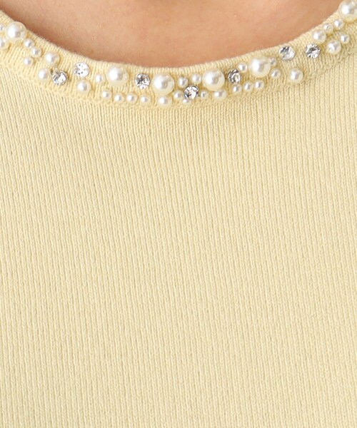 index（インデックス）の「◆ドッキングスリーブ ビジューネックニット（ニット/セーター・レディース・イエロー系その他/ホワイト系/ライトブルー/ライトグレー/ネイビー・36/38/42/40）」の15枚目の写真