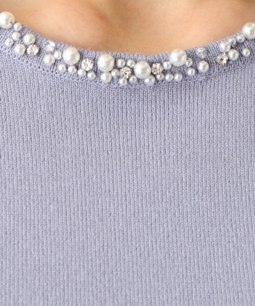 index（インデックス）の「◆ドッキングスリーブ ビジューネックニット（ニット/セーター・レディース・イエロー系その他/ホワイト系/ライトブルー/ライトグレー/ネイビー・36/38/42/40）」の16枚目の写真