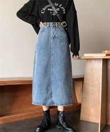 バックスリットデニムスカート