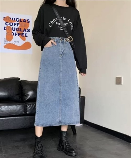 Dream garden（ドリームガーデン）の「バックスリットデニムスカート（デニムスカート・レディース・ブルー・L/3XL/S/2XL/XL/M/4XL/5XL）」の11枚目の写真
