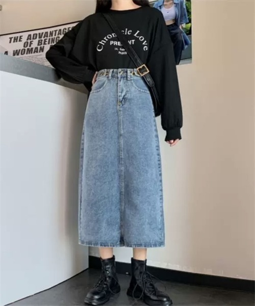 Dream garden（ドリームガーデン）の「バックスリットデニムスカート（デニムスカート・レディース・ブルー・L/3XL/S/2XL/XL/M/4XL/5XL）」の14枚目の写真