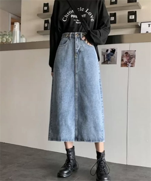 Dream garden（ドリームガーデン）の「バックスリットデニムスカート（デニムスカート・レディース・ブルー・L/3XL/S/2XL/XL/M/4XL/5XL）」の9枚目の写真