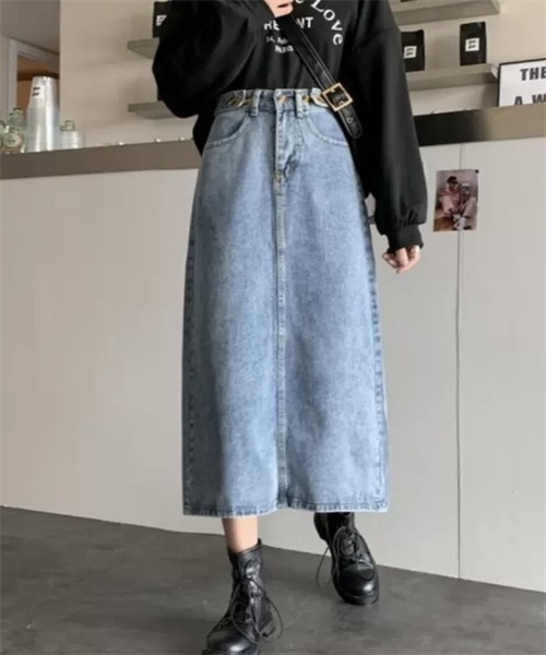 Dream garden（ドリームガーデン）の「バックスリットデニムスカート（デニムスカート・レディース・ブルー・L/3XL/S/2XL/XL/M/4XL/5XL）」の10枚目の写真