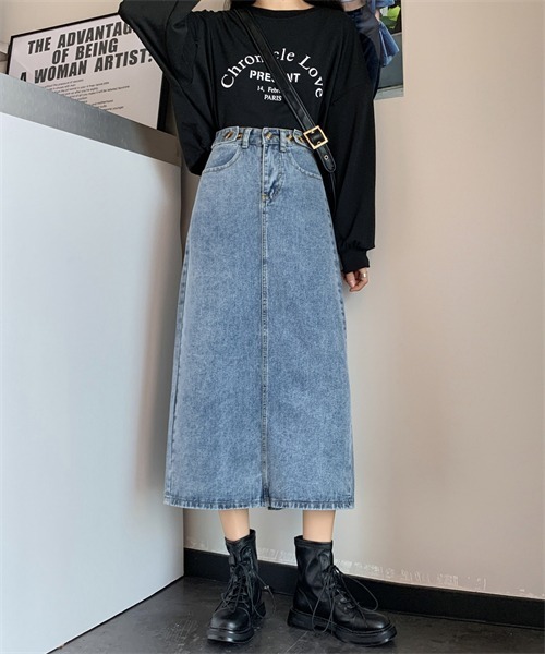 Dream garden（ドリームガーデン）の「バックスリットデニムスカート（デニムスカート・レディース・ブルー・L/3XL/S/2XL/XL/M/4XL/5XL）」の13枚目の写真