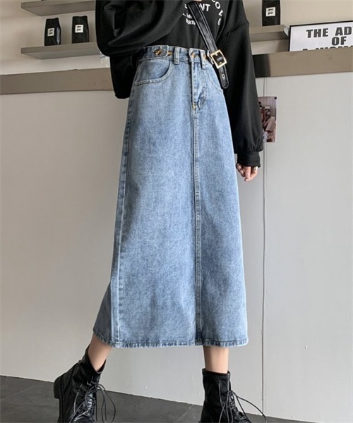 Dream garden（ドリームガーデン）の「バックスリットデニムスカート（デニムスカート・レディース・ブルー・L/3XL/S/2XL/XL/M/4XL/5XL）」の6枚目の写真