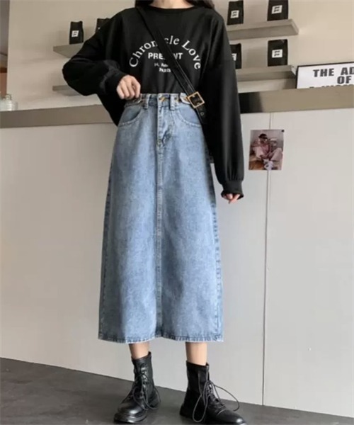 Dream garden（ドリームガーデン）の「バックスリットデニムスカート（デニムスカート・レディース・ブルー・L/3XL/S/2XL/XL/M/4XL/5XL）」の15枚目の写真
