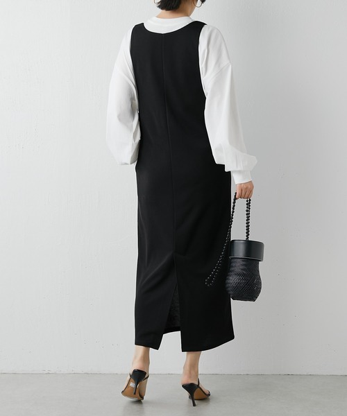 Whim Gazette(ウィムガゼット)の「【THE PAUSE】2WAYジャンパースカート(ワンピース・レディース・ブラック・FREE)」の14枚目の写真