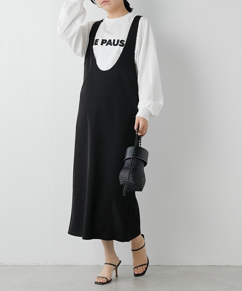 Whim Gazette(ウィムガゼット)の「【THE PAUSE】2WAYジャンパースカート(ワンピース・レディース・ブラック・FREE)」の12枚目の写真
