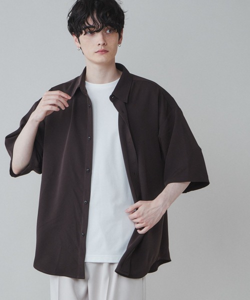 LUCY（ルーシー）の「LUCY/【セットアップ対応】トロミ BIGシャツ（シャツ/ブラウス・メンズ・ブラック/ダークグレー/ブルー系その他/パープル/ダークブラウン・MEDIUM/LARGE）」の3枚目の写真