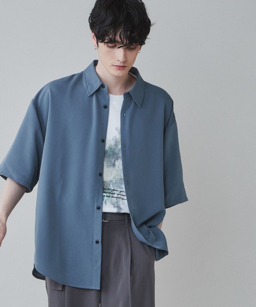 LUCY（ルーシー）の「LUCY/【セットアップ対応】トロミ BIGシャツ（シャツ/ブラウス・メンズ・ブラック/ダークグレー/ブルー系その他/パープル/ダークブラウン・MEDIUM/LARGE）」の4枚目の写真