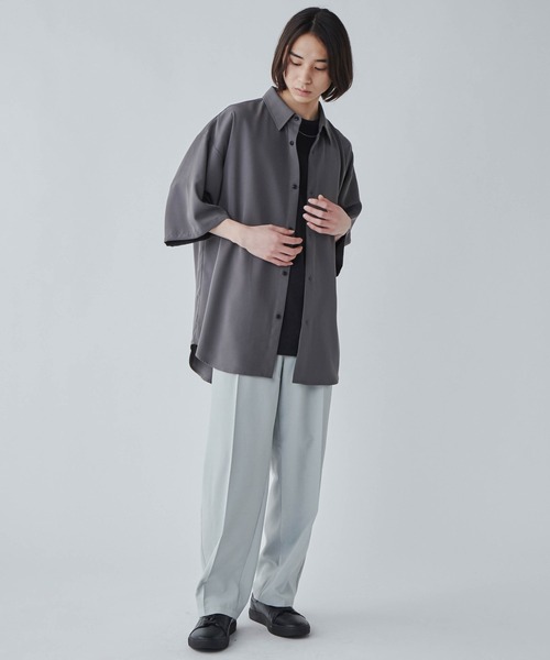 LUCY（ルーシー）の「LUCY/【セットアップ対応】トロミ BIGシャツ（シャツ/ブラウス・メンズ・ブラック/ダークグレー/ブルー系その他/パープル/ダークブラウン・MEDIUM/LARGE）」の6枚目の写真