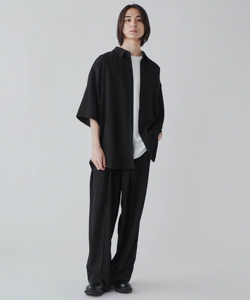 LUCY（ルーシー）の「LUCY/【セットアップ対応】トロミ BIGシャツ（シャツ/ブラウス・メンズ・ブラック/ダークグレー/ブルー系その他/パープル/ダークブラウン・MEDIUM/LARGE）」の7枚目の写真