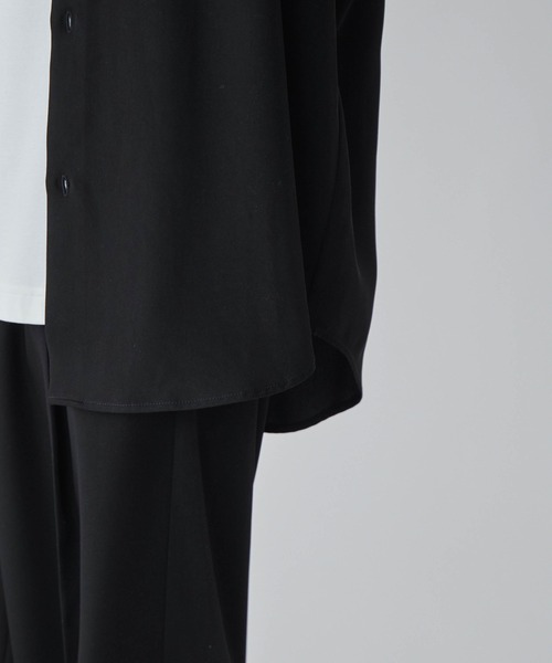 LUCY（ルーシー）の「LUCY/【セットアップ対応】トロミ BIGシャツ（シャツ/ブラウス・メンズ・ブラック/ダークグレー/ブルー系その他/パープル/ダークブラウン・MEDIUM/LARGE）」の10枚目の写真