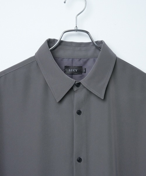 LUCY（ルーシー）の「LUCY/【セットアップ対応】トロミ BIGシャツ（シャツ/ブラウス・メンズ・ブラック/ダークグレー/ブルー系その他/パープル/ダークブラウン・MEDIUM/LARGE）」の16枚目の写真