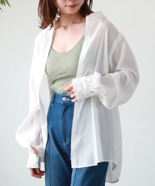 archives（アルシーヴ）の「マルチＷＡＹ袖取外しシャツ（シャツ/ブラウス・レディース・オフホワイト/ブラック/ラベンダー/ミント・MEDIUM）」の2枚目の写真