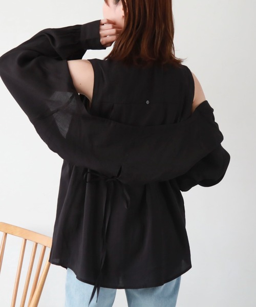 archives（アルシーヴ）の「マルチＷＡＹ袖取外しシャツ（シャツ/ブラウス・レディース・オフホワイト/ブラック/ラベンダー/ミント・MEDIUM）」の8枚目の写真