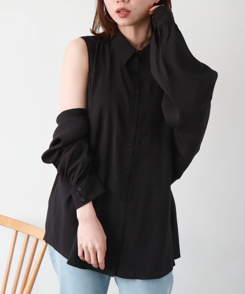 archives（アルシーヴ）の「マルチＷＡＹ袖取外しシャツ（シャツ/ブラウス・レディース・オフホワイト/ブラック/ラベンダー/ミント・MEDIUM）」の13枚目の写真