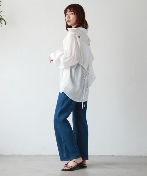 archives（アルシーヴ）の「マルチＷＡＹ袖取外しシャツ（シャツ/ブラウス・レディース・オフホワイト/ブラック/ラベンダー/ミント・MEDIUM）」の11枚目の写真