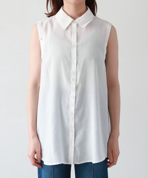 archives（アルシーヴ）の「マルチＷＡＹ袖取外しシャツ（シャツ/ブラウス・レディース・オフホワイト/ブラック/ラベンダー/ミント・MEDIUM）」の19枚目の写真