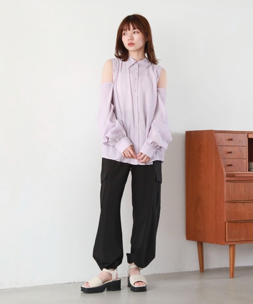 archives（アルシーヴ）の「マルチＷＡＹ袖取外しシャツ（シャツ/ブラウス・レディース・オフホワイト/ブラック/ラベンダー/ミント・MEDIUM）」の22枚目の写真