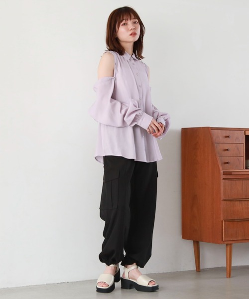 archives（アルシーヴ）の「マルチＷＡＹ袖取外しシャツ（シャツ/ブラウス・レディース・オフホワイト/ブラック/ラベンダー/ミント・MEDIUM）」の18枚目の写真