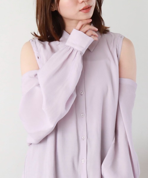 archives（アルシーヴ）の「マルチＷＡＹ袖取外しシャツ（シャツ/ブラウス・レディース・オフホワイト/ブラック/ラベンダー/ミント・MEDIUM）」の12枚目の写真