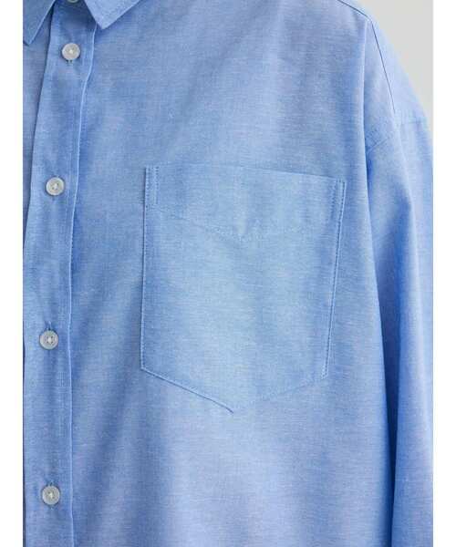 Green　Parks（グリーンパークス）の「麻混オーバーサイズシャツチュニック（チュニック・レディース・グリーン系その他3/ピンク系その他/オフホワイト/サックスブルー・FREE）」の13枚目の写真