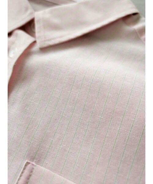 Green　Parks（グリーンパークス）の「麻混オーバーサイズシャツチュニック（チュニック・レディース・グリーン系その他3/ピンク系その他/オフホワイト/サックスブルー・FREE）」の15枚目の写真