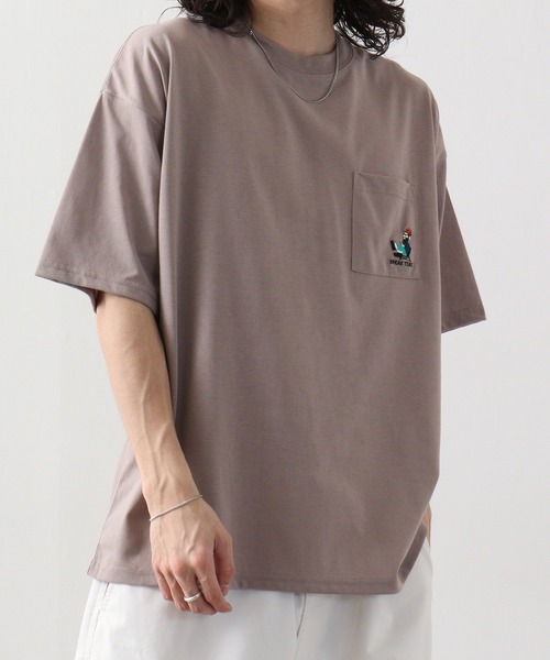 FUNALIVE（ファンアライブ）の「bearded man 刺繍Tシャツ（Tシャツ/カットソー・メンズ・B/ホワイト/グリーン/ピンク/ライトブラック/その他2/その他3/A/C/その他4/その他1/D/モカ/サックスブルー/ブラック/ホワイト系・LL/L/M）」の5枚目の写真